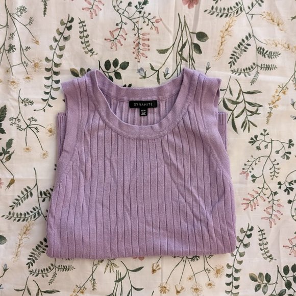 Dynamite Lilac Purple Ribbed Tank Top - Picture 1 of 2